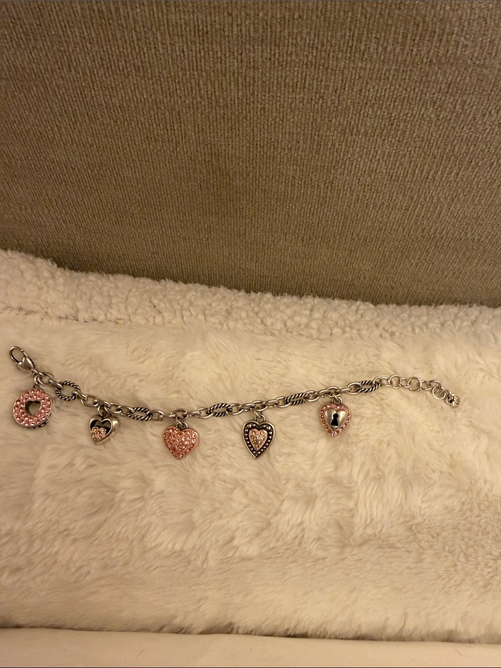 Brighton pink heart charm bracelet